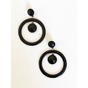 BaubleBar SUGARFIX Crystal Mod Hoop Earrings Black Dangle Statement Drop